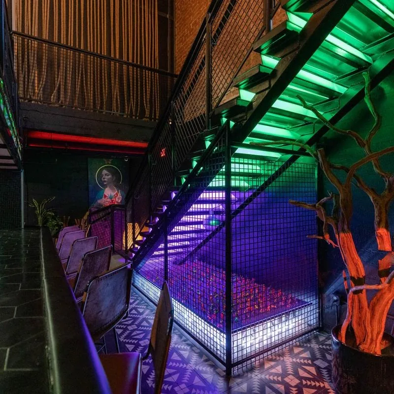 Colorful staircase at BARCOA Agaveria