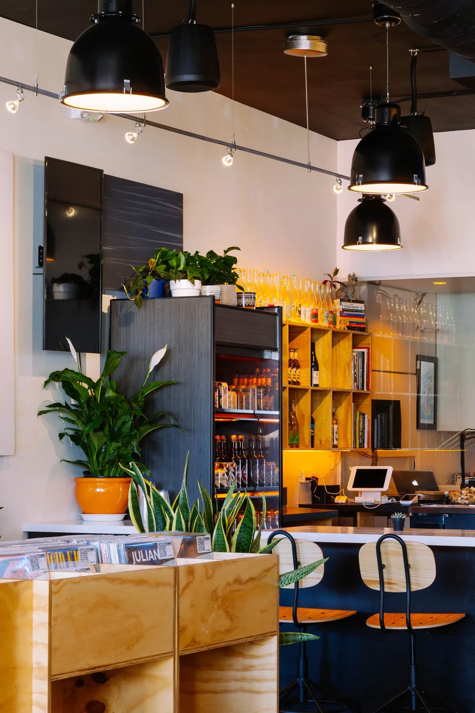 Interior of Central Records hi-fi café