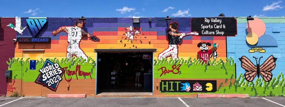 Exterior mural on the Awakenings property during Rip Valley tenancy